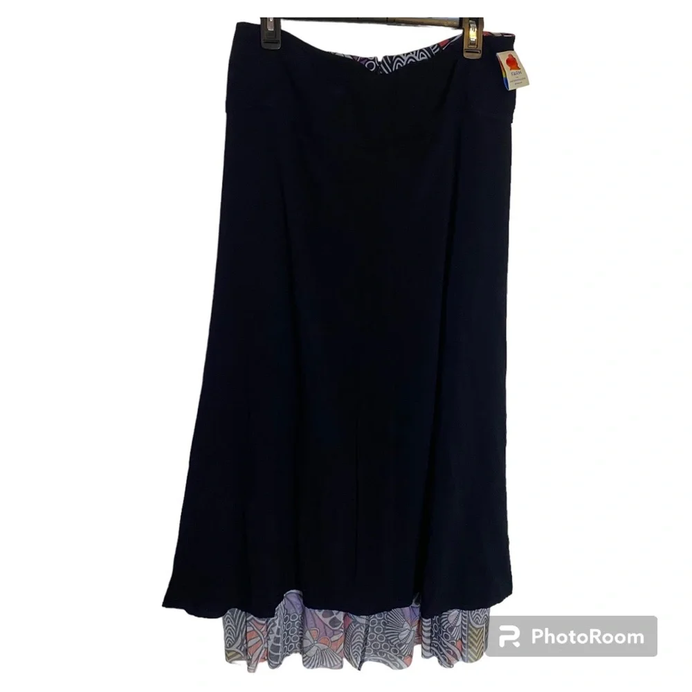 FARM Rio Black and Pink Pleated Maxi Skirt - Picture 9 of 16